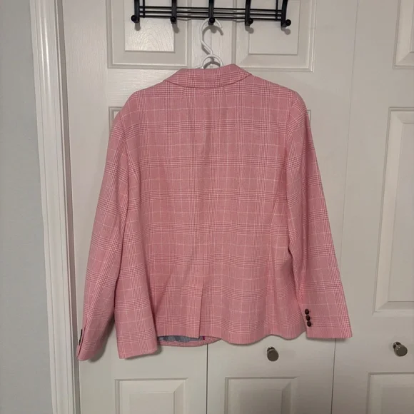 JCrew Pink Plaid Blazer Size 22 - Picture 3 of 4